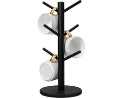 Bekerhouders - Koffiekopjes Houder - met 6 bekerhouders - Zwart - Mokhouder bekerhouders