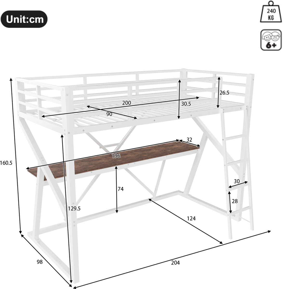 Hoogslaper Hoogslaper 90x200 cm Hoogslaper - afbeelding 2
