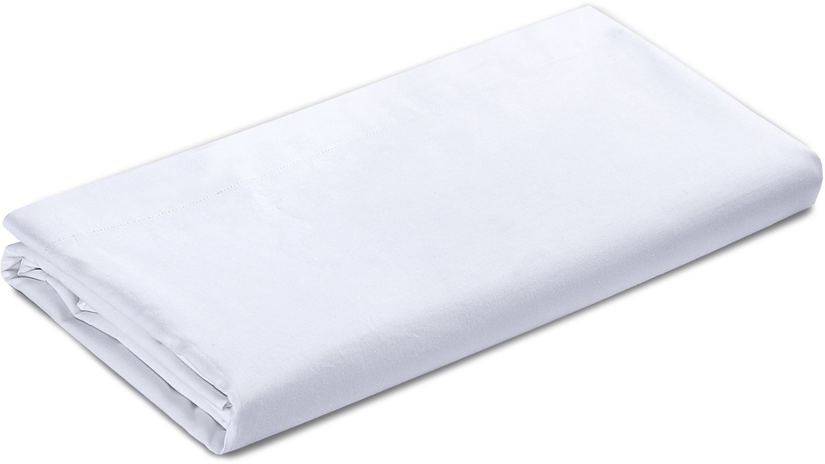VISION Laken - 100% katoen: zacht en soepel - Wit - 270 x 300cm - Lits-jumeaux - Oekotex gecertificeerd