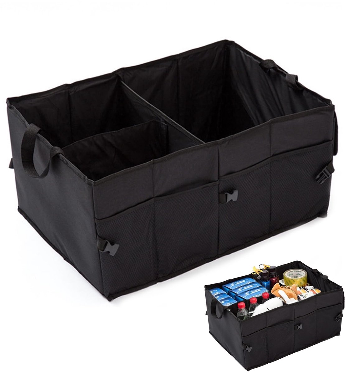 Ibenzoa® Inklapbare Auto-achterbank Organizer met Meerdere Vakken voor Efficiënte Opbergruimte in de Auto