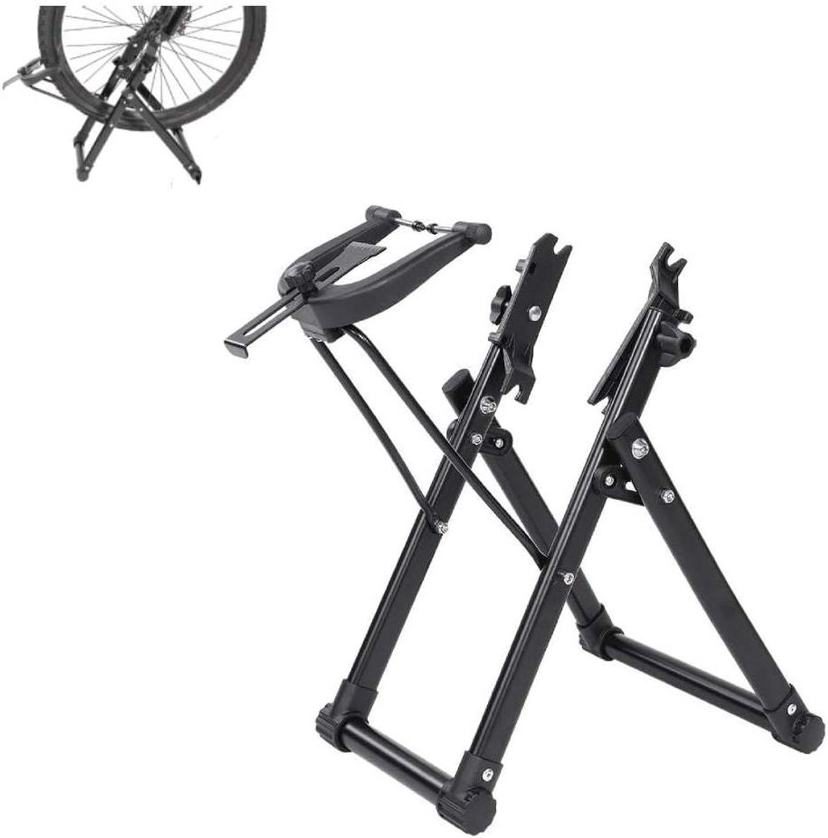 Allecto Plus - Fietswielrichtstandaard van aluminium voor fietsonderhoud 16-29 inch - Fietswieluitlijingsstandaard