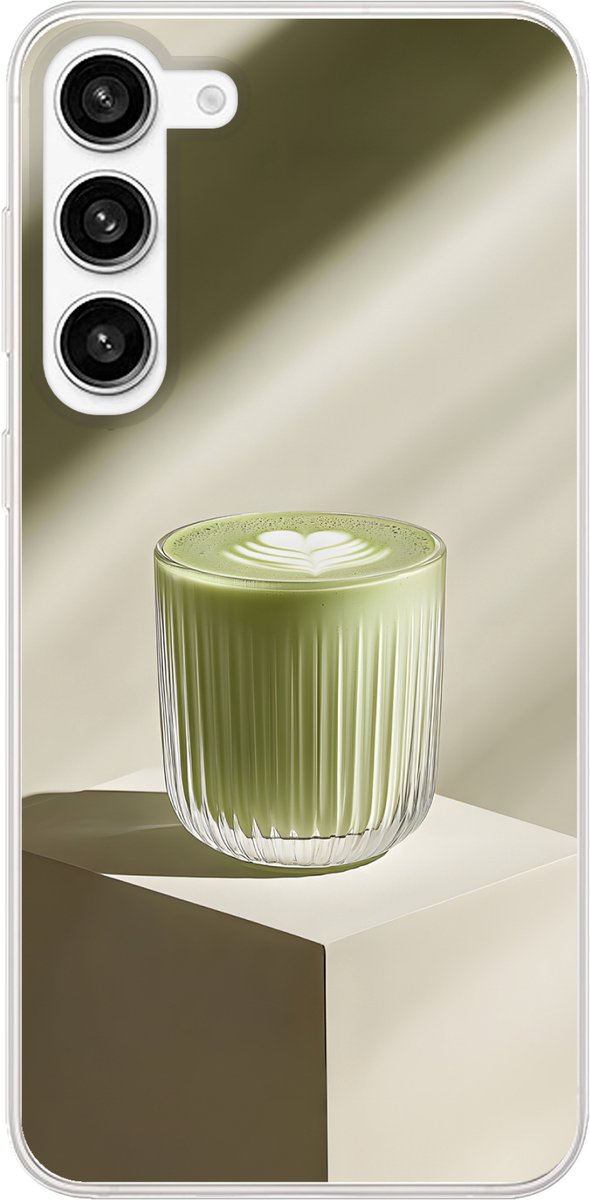Telefoonhoesje Geschikt voor Samsung Galaxy S23 Plus hoesje - Matcha - Glas - Groen - Minimalistisch - Siliconen Telefoonhoesje Telefoonhoesje