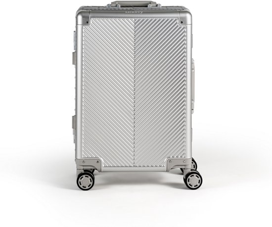 Meoky Grote koffers met wielen rollende koffer aluminium frame bagage koffer harde schaal koffer handbagage TSA goedgekeurd,zwart,20IN