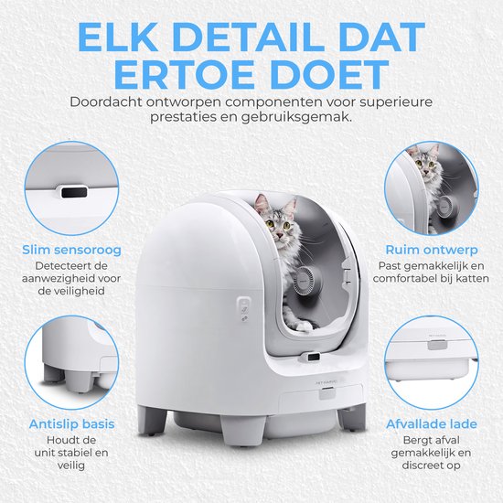 Pet Marvel C1 Kattenbak - Automatisch & zelfreinigend - Voor grote