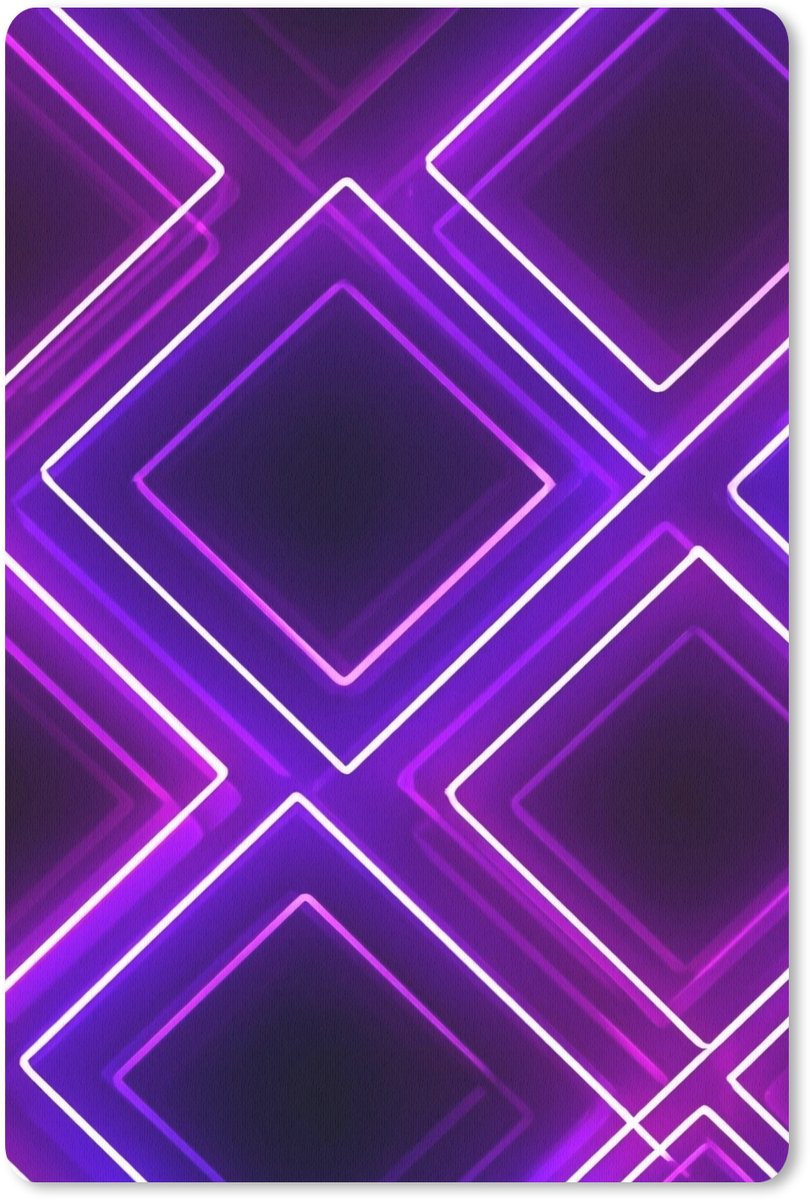 Muismat 18x27 cm - Mousepad Gaming - Ruiten - Neon - Paars - Muismatten