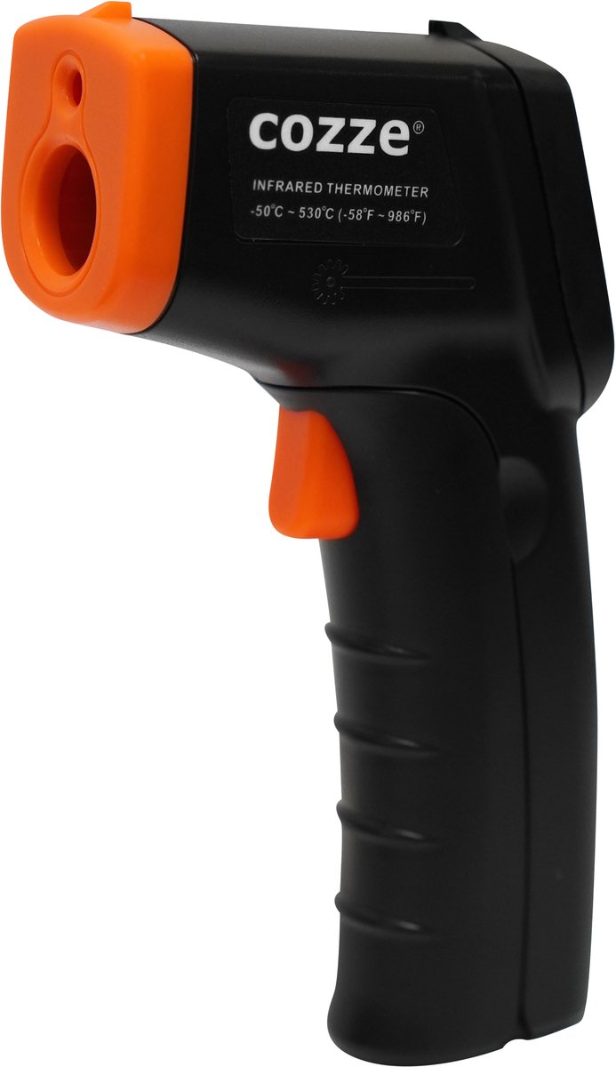 Cozze - Thermometer Infrarood tot 530 Graden - Kunststof - Zwart