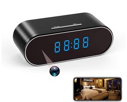 LotaHome - Digitale Klok met Verborgen Camera - Wifi Klok - Spy Camera - Bewegingsdetectie en Nachtfunctie - 4K - iOS en Android - Nachtzicht - Geluidsopname - Afluisterapparatuur - Spionagecamera - Met 64 GB Geheugenkaart, App en Oplader - 120°