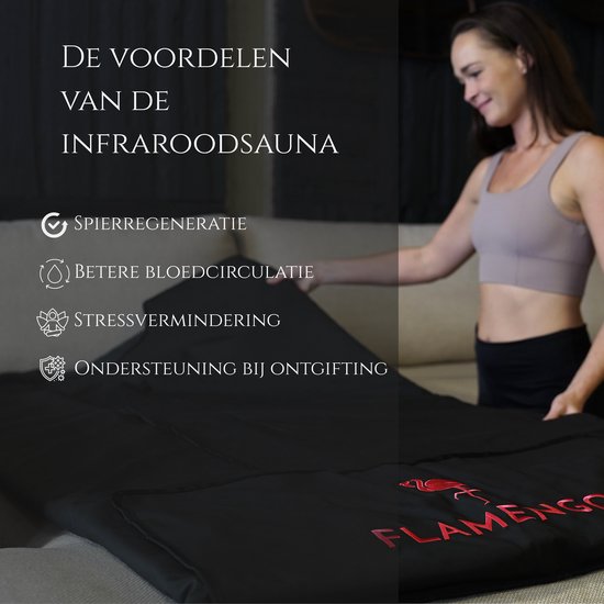 Flamengo® Infrarood Sauna Deken PRO + Wrap Inleghanddoek – High-End Warmtebeleving vergelijkbaar met premium infrarood sauna’s - Mobiele draagbare saunadeken incl. draagtas