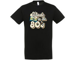 Made In The 80’s T-shirt– Disco – Zwart – Jaren 70/80/90 – Disco T-shirt Unisex – Disco T-shirt Heren – Feest cadeau – Verkleed T-shirt - Party – Grappige shirt - Foute Party – Maat M