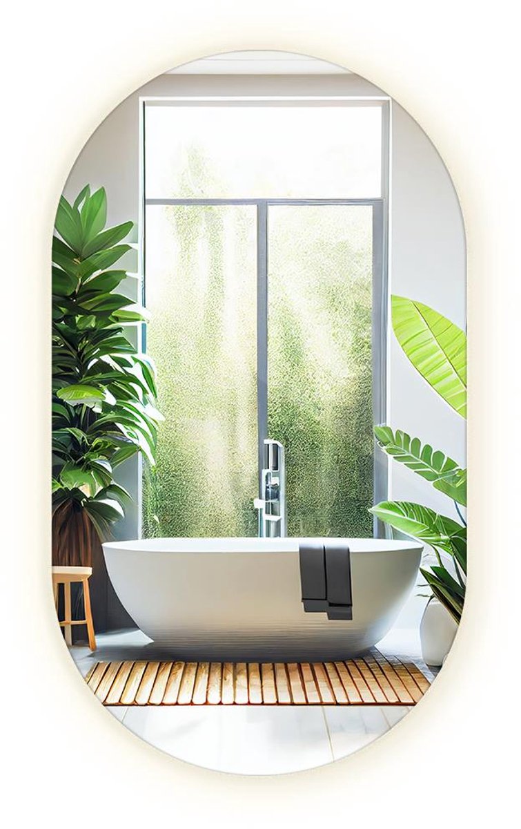 Tulup LED Spiegel - Ovale Spiegel LED - 58 cm x 100 cm - Ovale Spiegel Met Licht - Slaapka