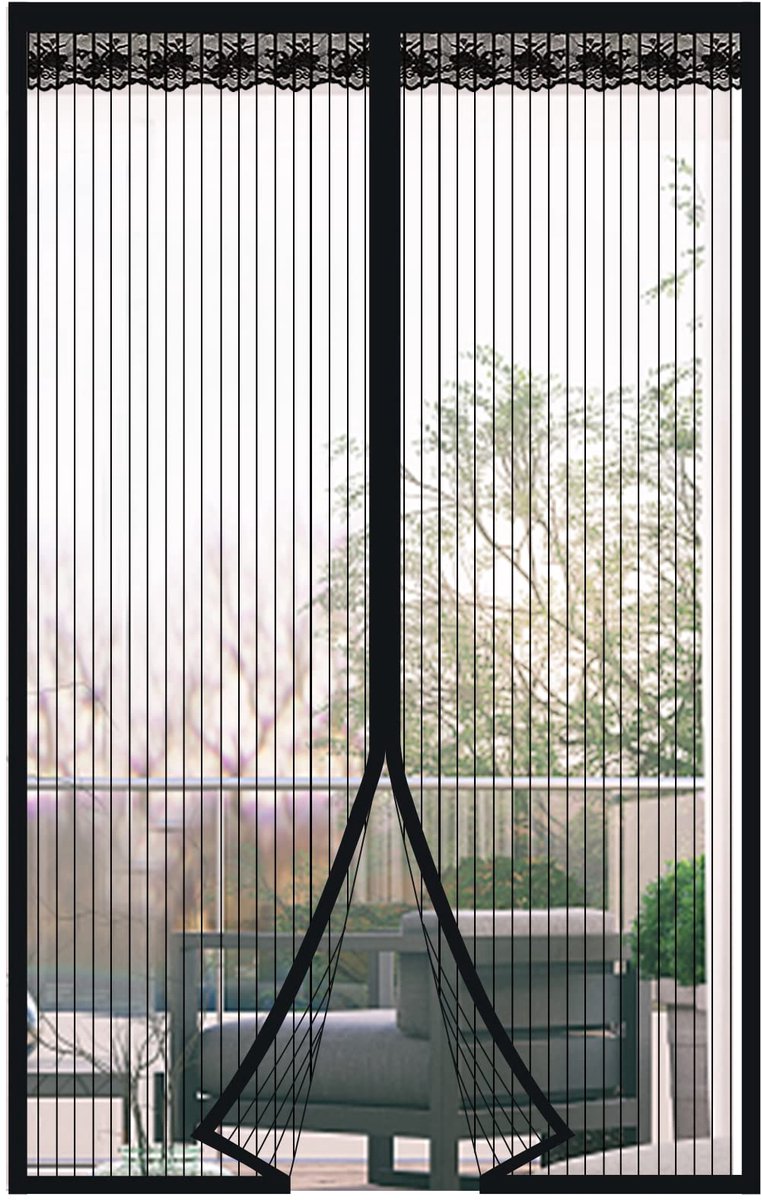 Ibenzoa® Vliegengordijn Magnetisch voor Balkondeur en Terrasdeur 100 x 200 cm Zwart