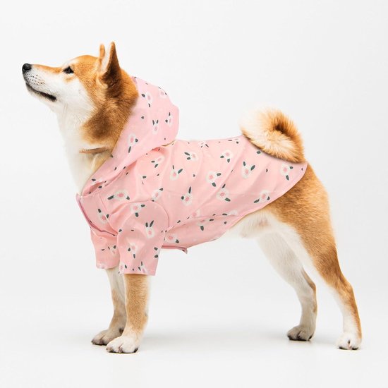 Dociote Hondenregenjas, waterdicht, met capuchon kraag en harnasopening, transparante bovenrand, ademend, aanpasbaar, voor middelgrote hond, oranje, 5XL