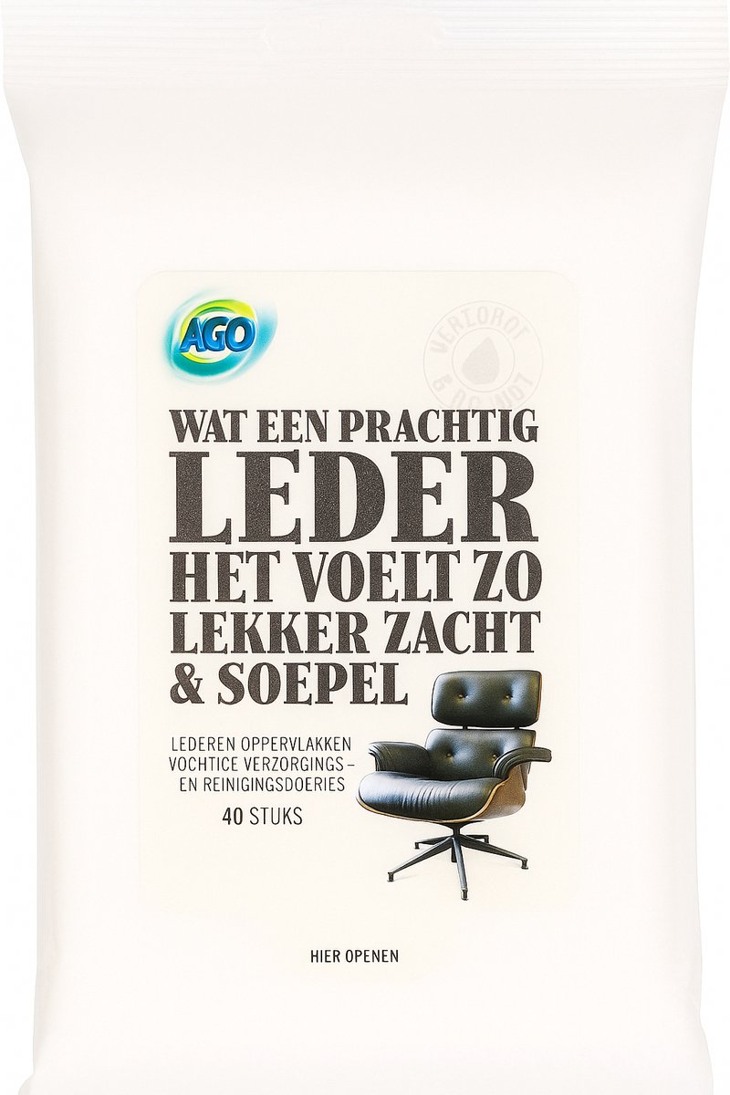 Vochtige leer verzorging en reinigingsdoekjes voor lederen oppervlakken | Leer doekjes | Schoonmaak doekjes | Schoen verzorging