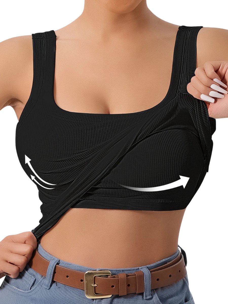 Livano Open Rug Top Backless Body Jurk Shirt Zwart