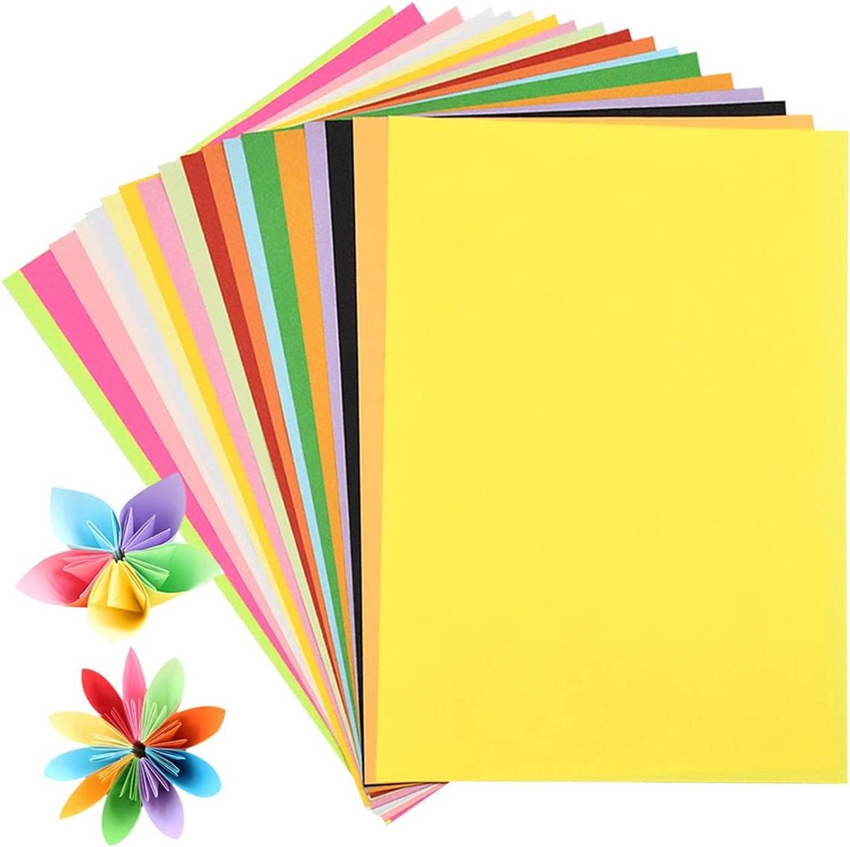 200 vellen gekleurd papier A4 - 20 kleuren origami-papier en tekenpapier - 80 g/m² - printerpapier voor kinderen - knutselpapier voor handwerk en decoratie - schetsen en snijden.