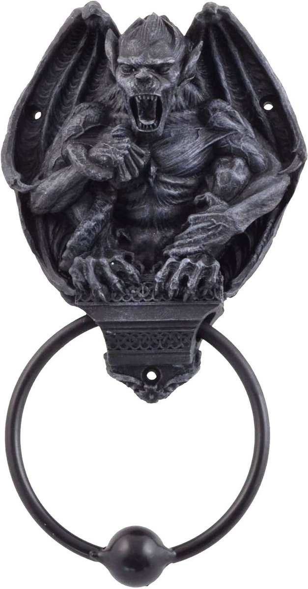 Deurklopper Zwarte Waterspuwer - (hxbxd) ca. 22cm x 11cm x 7cm