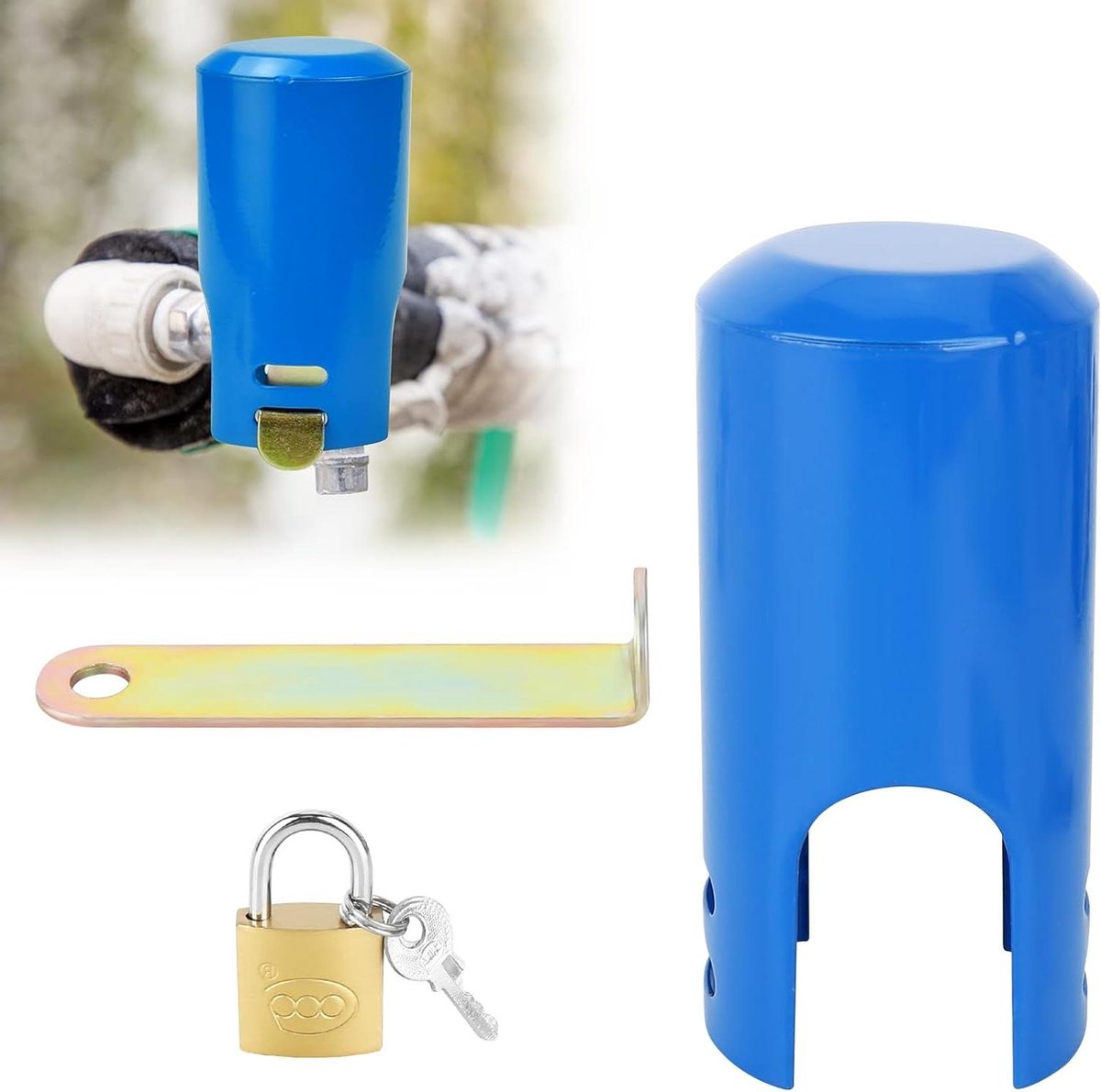 Waterkraan Aangesloten Op De Rubberen Slang Die Water Langzaam Afdrijft Stock Afbeelding - Image