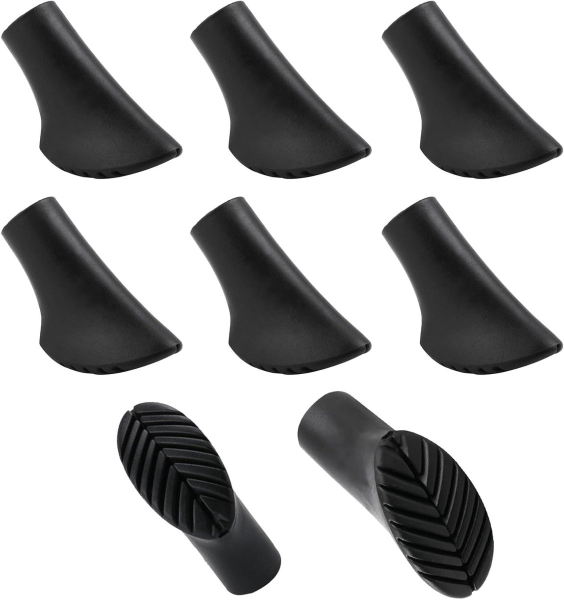 Pack van 8 Nordic Walking stokken met Rubber Buffer voor wandelstokken - Bescherming voor alle Standaaard Wandelpalen - Asfalt Pads (11 mm) - Nordic Walking accessoires
