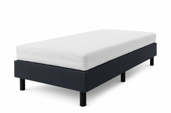 Nessa® - 90x200 - Boxspring Furkan - Zwart - Inclusief Matras