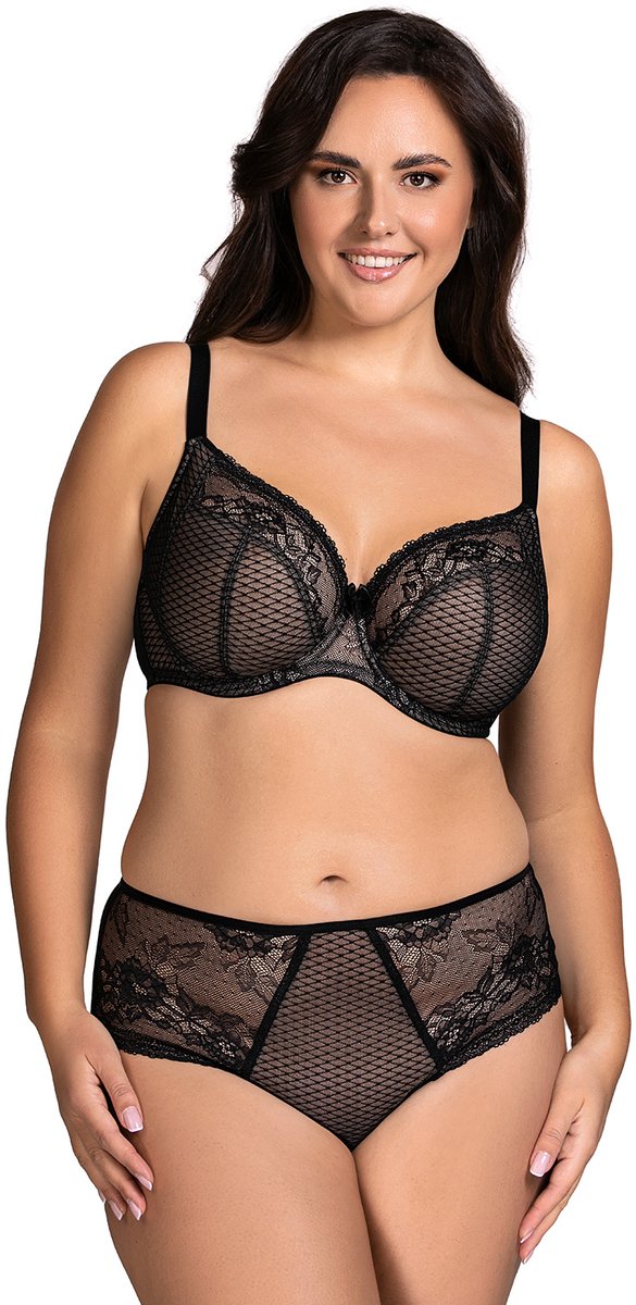 Vivisence Vrouwenbeha Met Beugel Bloemen Kant En Verstelbare Bandjes Elegante En Comfortabele Beha Voor Optimale Ondersteuning En Vrouwelijke Uitstraling Perfect Voor Dagelijks Dragen, Zwart,95I