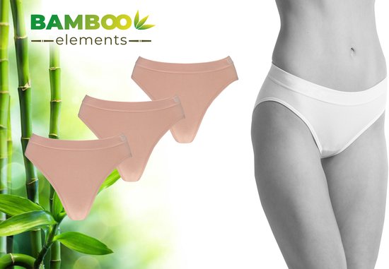 Bamboo - Naadloos Ondergoed Dames - Bamboe - 3 Stuks - Slips - Nude - S - Lingerie - Onderbroeken Dames - Dames Slips - Ondergoed Dames