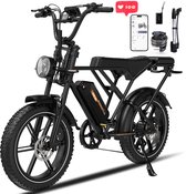 Bol.com RCB Elektrische fatbike - 48V 20.8Ah Mountainbike - Actieradius 100km - 25km/u - 250W motor - 7 versnellingen - met App ... aanbieding