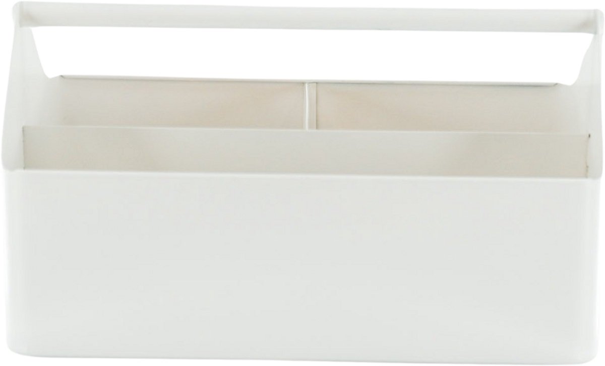 Housevitamin Metalen Bak met Vakken -Organizer-Metaal-Wit- 30x17x17cm
