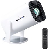 LumeWorks Orion Pro Mini Beamer - 4K Support - Smart TV - Projector - Android 11 - Voor IOS & Android - Home Cinema - Draagbaar - Wit