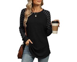 Dames tops met lange mouwen - Gestreepte sweatshirts in kleurblok - Lichtgewicht truien - Casual basic tuniek shirts - Vrouwenkleding - Trendy stijl Dames tops met lange mouwen - Gestreepte sweatshirts in kleurblok - Lichtgewicht truien - Casual basic tuniek shirts - Vrouwenkleding - Trendy stijl