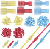 Allecto Plus - Kabelschoenenset 120 stuks: elektrische connectoren platte steekhulzen assortiment 05-60 mm², auto kabelverbinders.