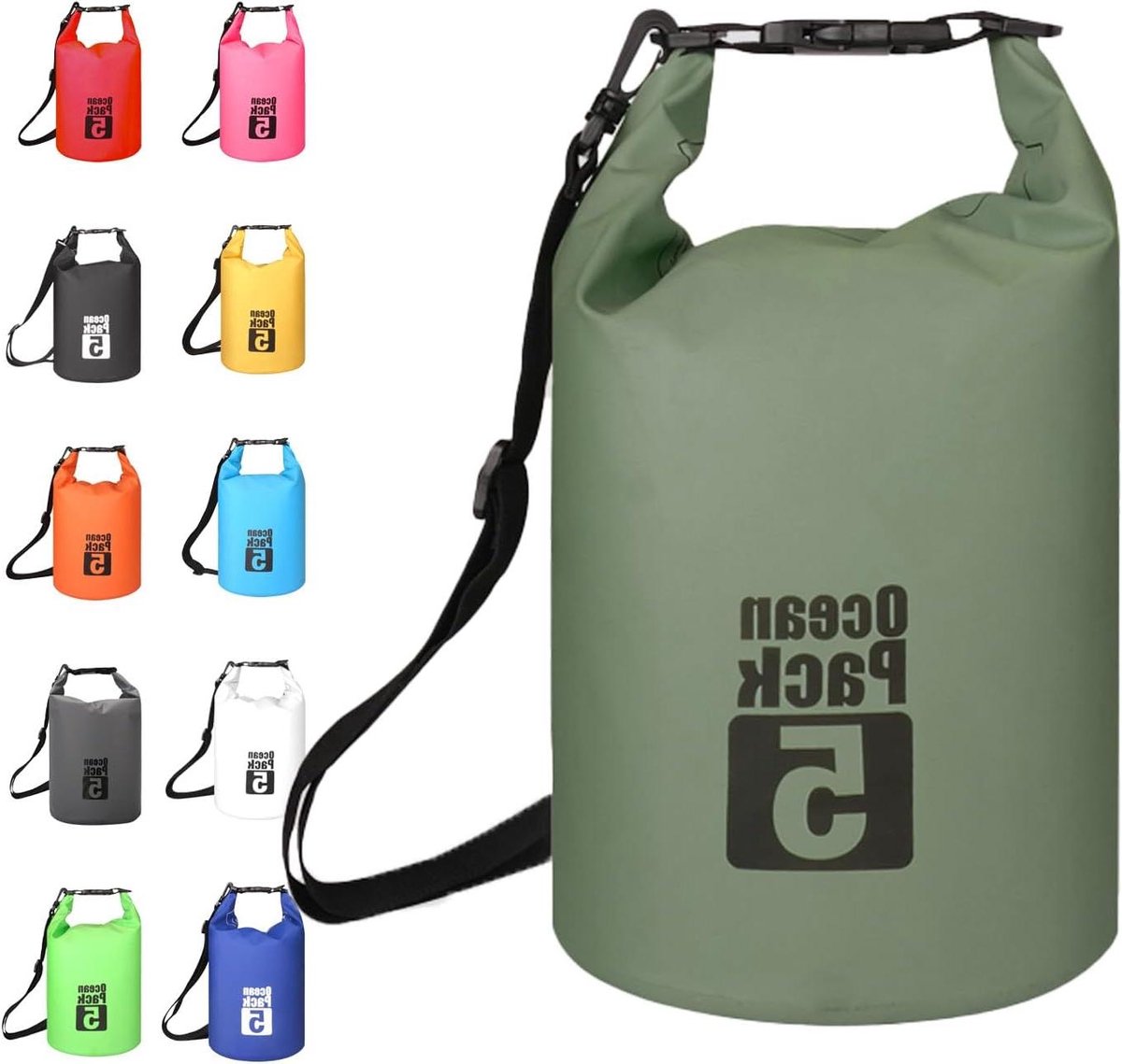 Waterdichte Dry Bag voor Outdoor Activiteiten (5L - Saliegroen)