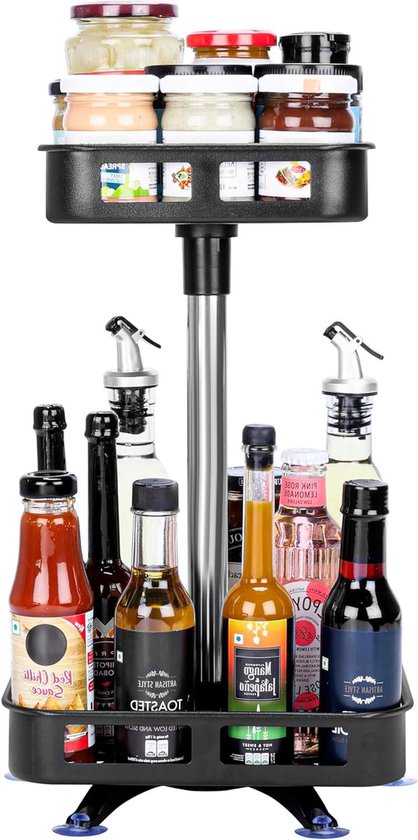 Belle Vous Doorzichtig Lazy Susan Draaitafel - 29 cm Plastic Kruidenrek Organizer - Roterende Tray voor Keuken, Badkamer & Kelder Kasten - Kruidenpotjes, Condimenten & Parfum Opslag