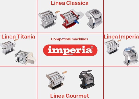Gourmet Line IPASTA Pastamachine-accessoire. 100% Made in Italy. Roestvrijstalen keukenaccessoire voor ruwe verse pasta. Pastasnijder compatibel met pastamachines. — afbeelding 3