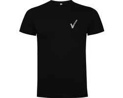 Zwart T-shirts met Beveiliging / Security met als borstlogo het bekende V-tje en als ruglogo SECURITY - voor PROFESSIONALS, merk ROLY Maat XL