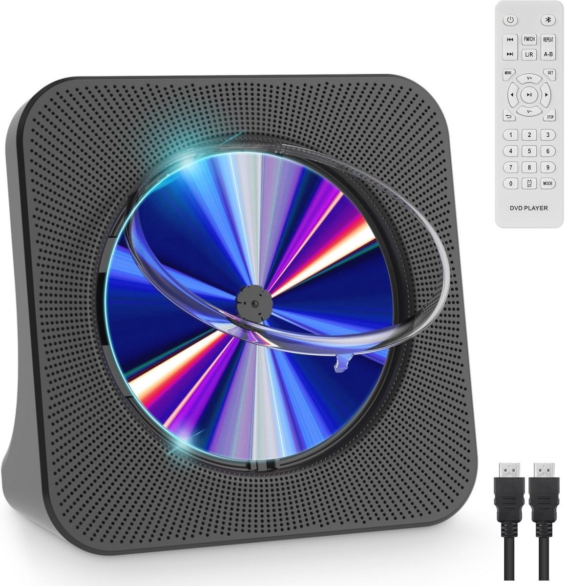 WNHB® DVD-speler voor TV – Bluetooth & USB – Inclusief afstandsbediening – All-region – Compact ontwerp – Voor thuisgebruik