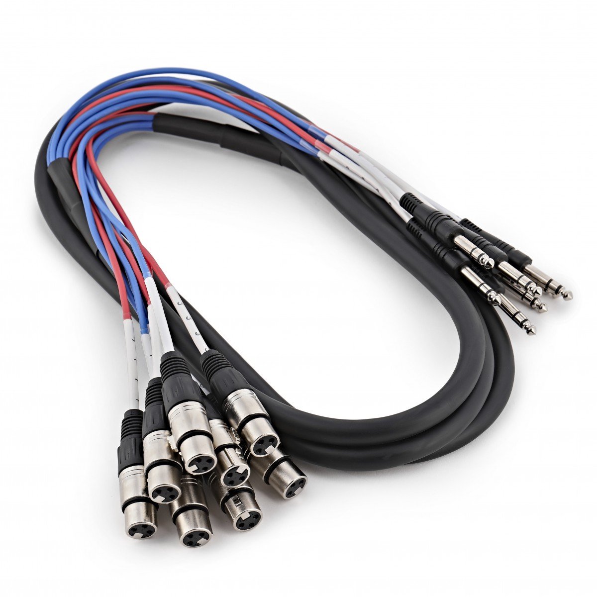 Image of 8 x XLR (V) - TRS 6,35 mm Jack Kabelboom, 3 meter