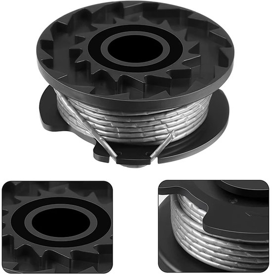 4-stuks Spoel voor grastrimmer - Spoel voor grasmaaier - Vervangbare spoel - Accessoires voor grasmaaiers - Vervangende onderdelen voor grasmaaiers - Snelle sneden - Vermindert handmatig opwinden - Geschikt voor grasmaaiers - Zwart van Merkloos	 — afbeelding 3