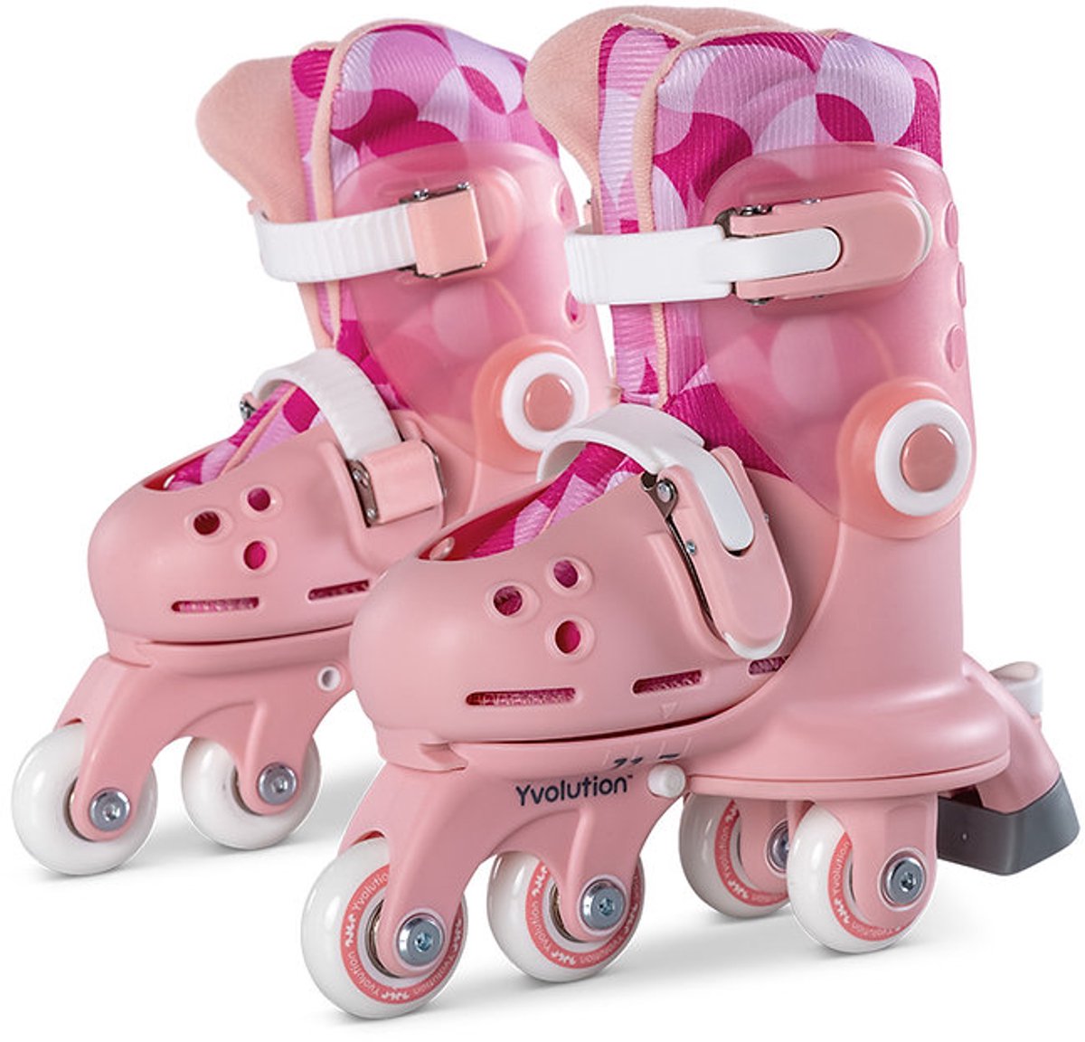 Yvolution Twista Skates – Verstelbare kinderskeelers Van rolschaats naar skates – 28 Roze