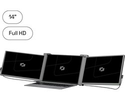 Screenmate® Expand Portable Monitor 14” - Portable Monitor Full HD + HDR - Draagbare Monitor met Beschermhoes - Extra Scherm Laptop - Draagbaar Beeldscherm - Grijs