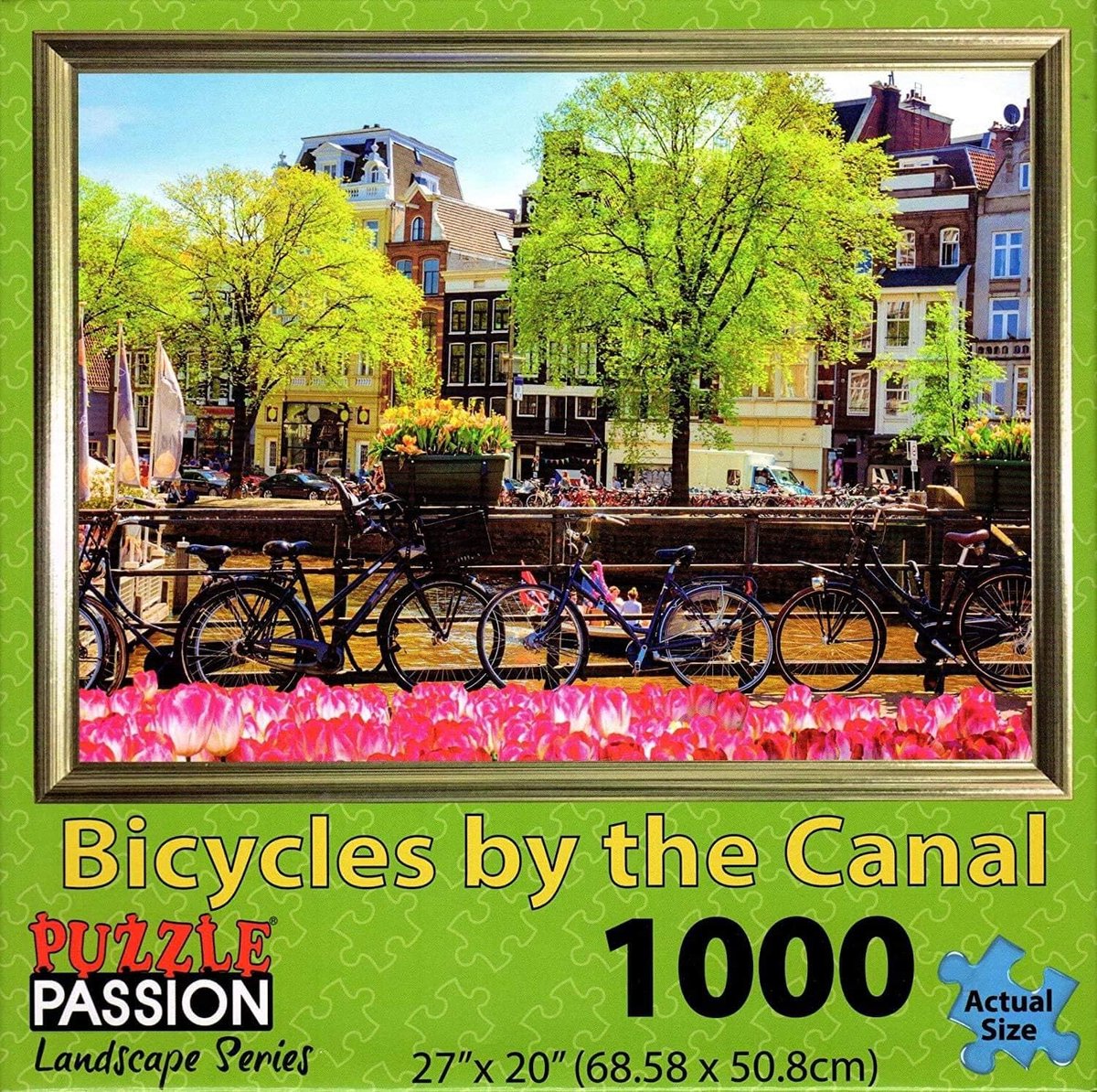 Puzzle Passion – Bicycles by the Canal – legpuzzel 1000 stukjes – Landscape Series – 68,6 × 50,8 cm – 14+