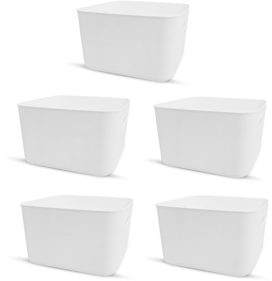suaywo 3 stuks witte ladebox, stapelbaar, bureau-organizer, ladebox, bureauorganizer met laden voor kantoor, school, thuis, make-uptafel, desktop