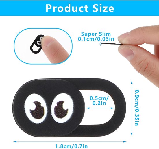 Nero Webcam Cover [Retail Pack], zwarte hoes, superdun, voor mobiele telefoon, smartphone, tablet, notebook, laptop, pc, computer, MAC (2 stuks