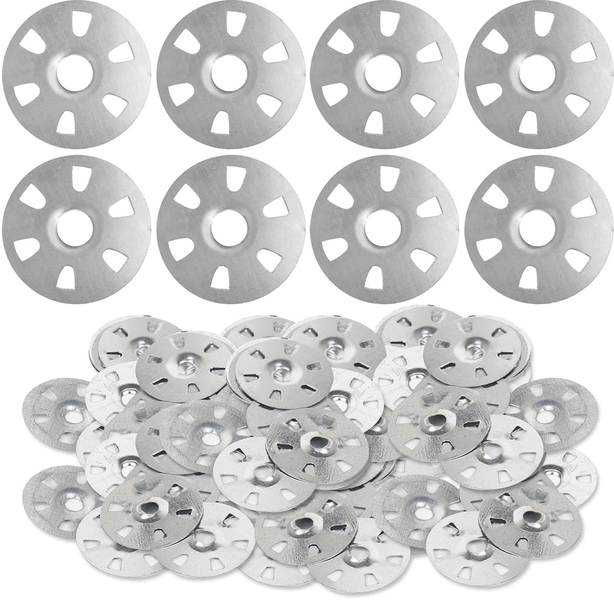 Wasringen - tegeldragers - isolatieplaten - sluitringen - stalen isolatie - thermische plaat - verzinkte stalen isolatie - voor composietplaten - 100 stuks sluitringen - 35 mm diameter - bouwmaterialen - constructie accessoires