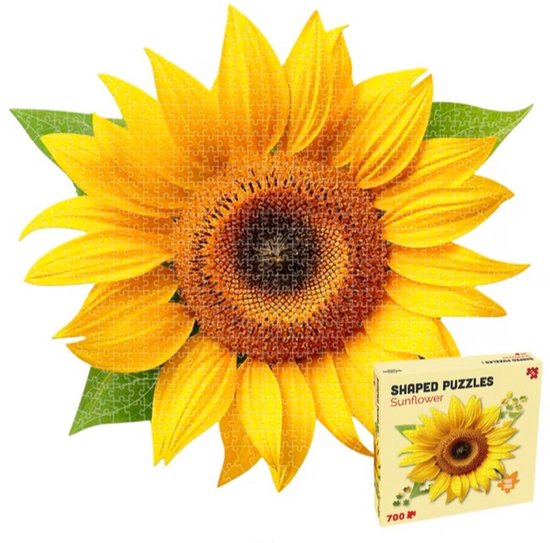 Foto: Shaped puzzles sunflower bloemvormige puzzel zonnebloem 65 cm 700 stukjes