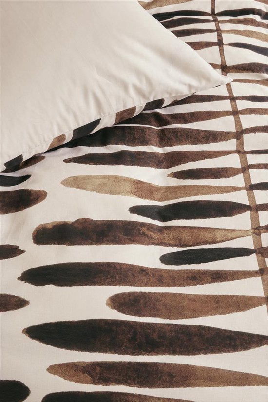 Housse de Couette VTWonen Botanic Stripe - Double - 200x200/220 cm - Rouge Brique