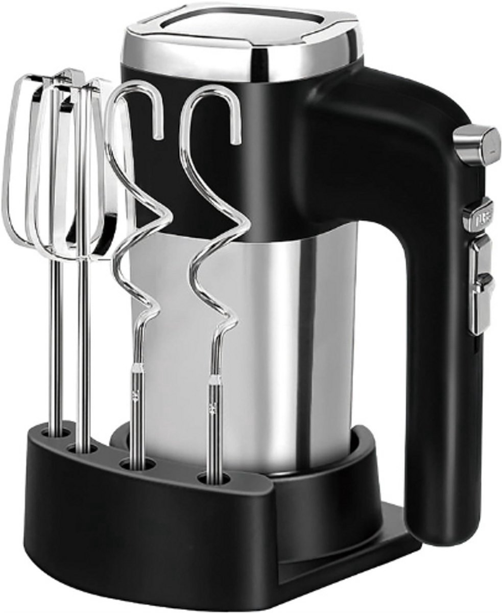 Thuys – Handmixer Roestvrij Staal – 500 W – 5 Snelheden – Turbostand – Uitwerpknoppen – Vaatwasmachinebestendig – 2 Kneedhaken – 2 Gardes – 1 Sokkel