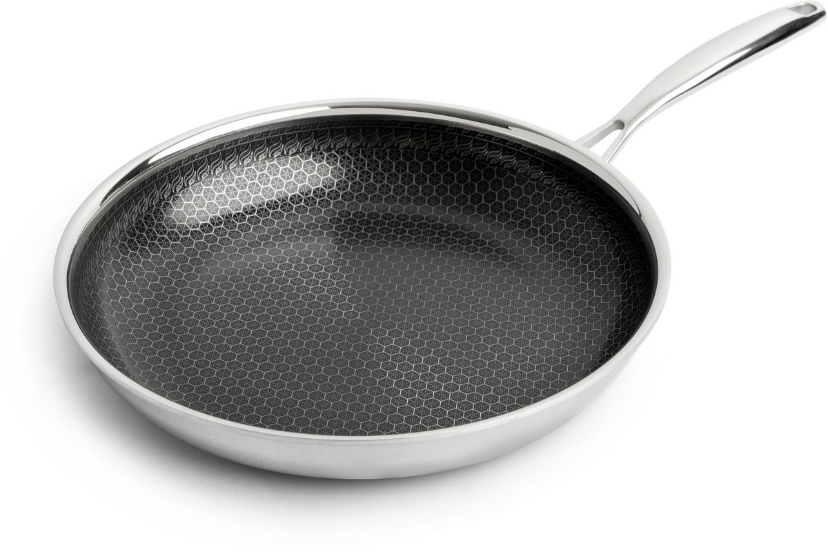 SOPHIOR – Koekenpan 28 cm – PFAS-vrij – Keramische Antiaanbakpan mét RVS Honingraat – Geschikt voor Inductie, Oven en Vaatwasser