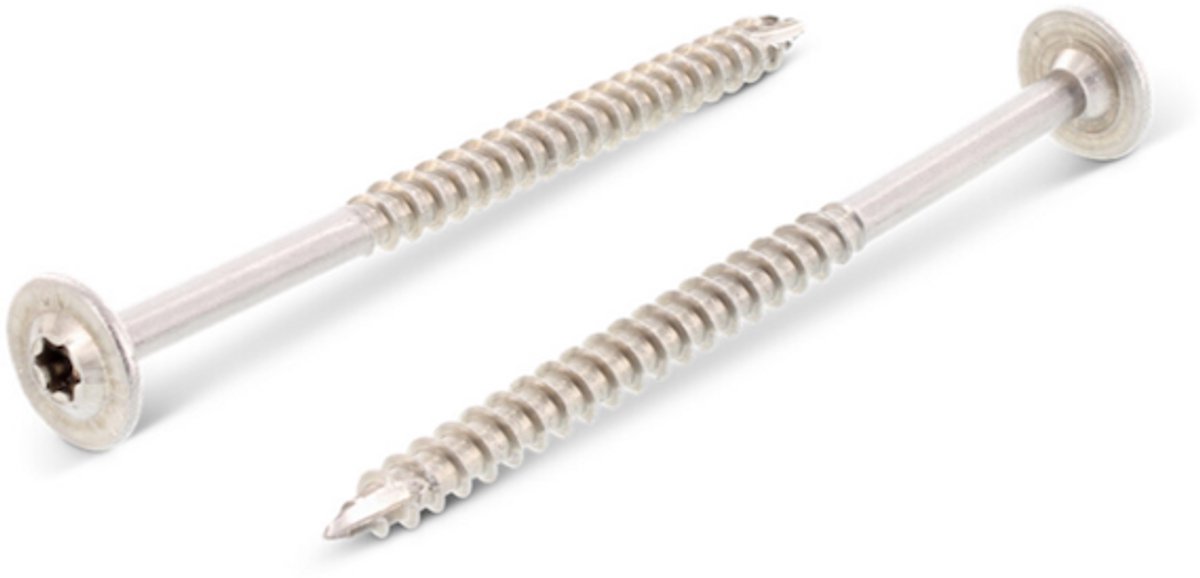 Schäfer en Peters Schotelkopschroef TX40 - 8.0 x 40 mm (100 stuks) - RVS A2 - Deeldraad - met Snijpunt