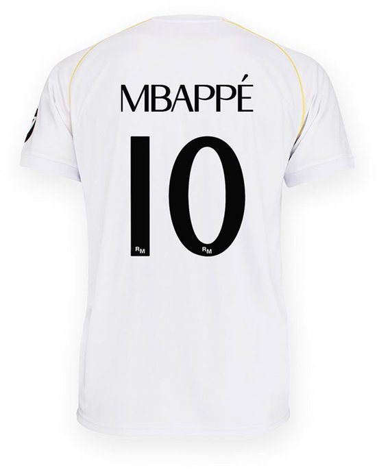 Maillot domicile Mbappé Real Madrid Enfants 2025/2026 - Taille 116 - Maillot de foot - Vêtements de sport - Garçons et Filles - Kylian Mbappé - Polyester - Wit