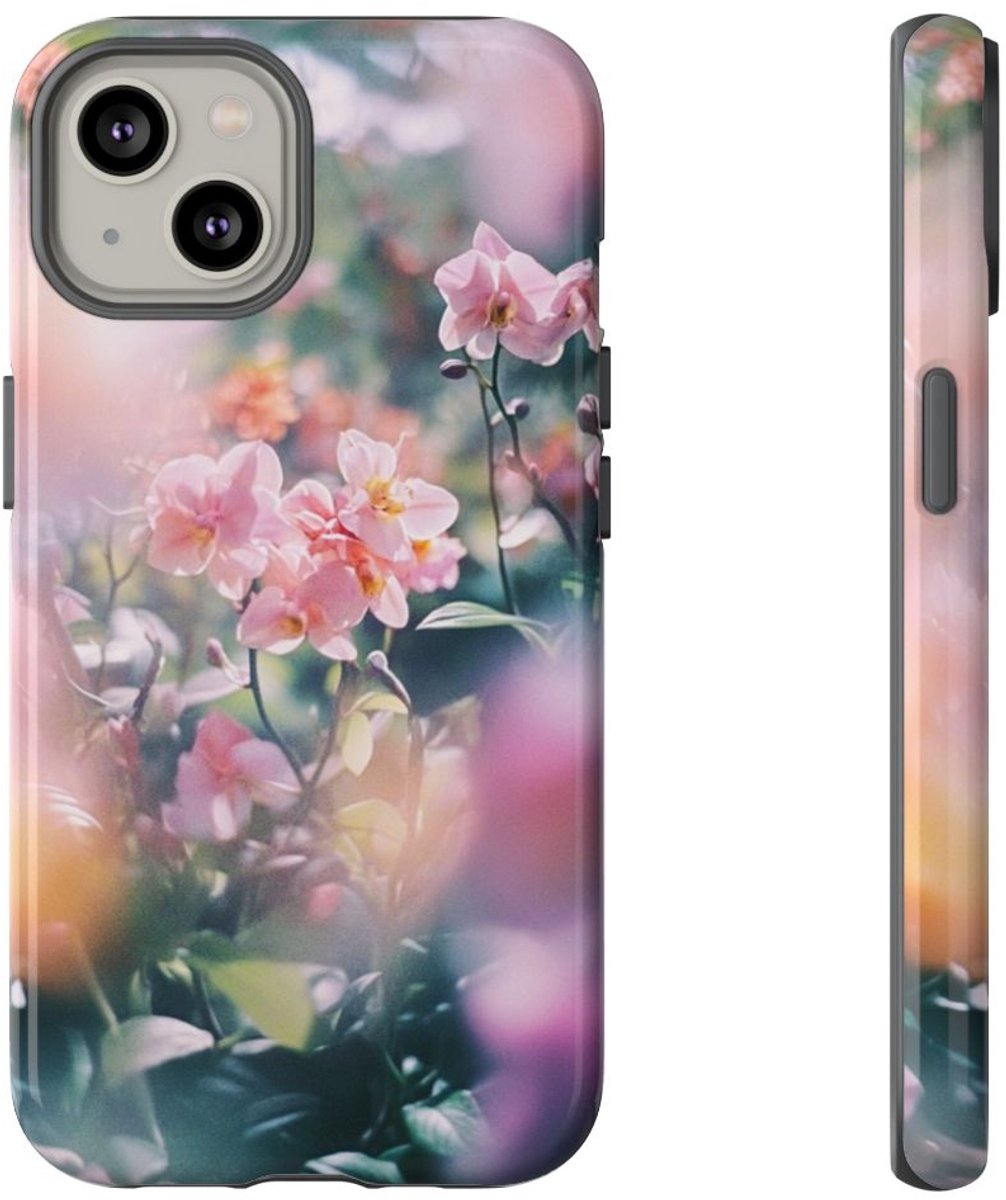 Zachte Roze Orchideeën Bloemenprint – Telefoonhoesje Geschikt voor iPhone 14